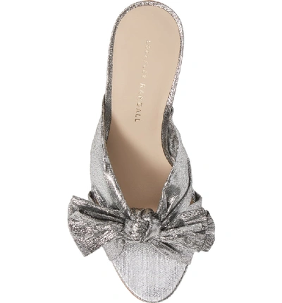 Shop Loeffler Randall Penny Knotted Lame Sandal In Silver