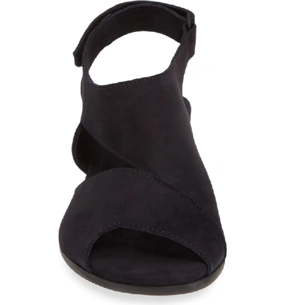 Shop Arche Obibbi Asymmetrical Slingback Sandal In Nuit Nubuck