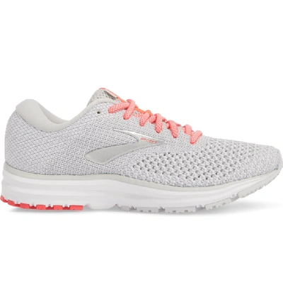 Shop Brooks Revel 2 Running Shoe In Grey/ White/ Pink