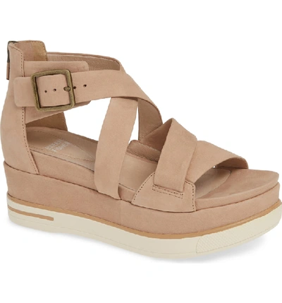 Shop Eileen Fisher Boost Wedge Sandal In Latte Nubuck