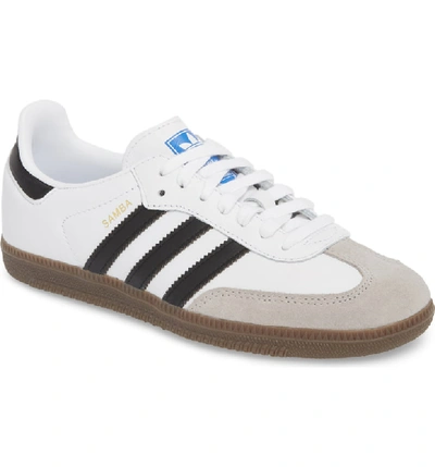 Shop Adidas Originals Samba Sneaker In White/ Black/ Clear Granite