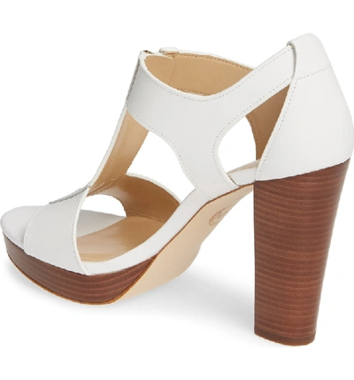 Shop Michael Michael Kors 'berkley' T-strap Sandal In White Vachetta Leather