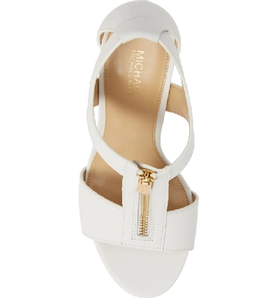 Shop Michael Michael Kors 'berkley' T-strap Sandal In White Vachetta Leather