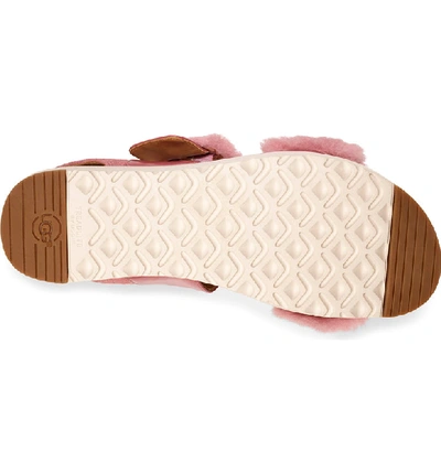 Shop Ugg Le Fluff Flatform Sandal In Pink Dawn Suede