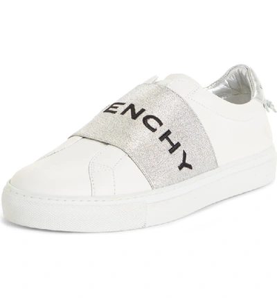 Shop Givenchy Logo Strap Slip-on Sneaker In White/ Silver