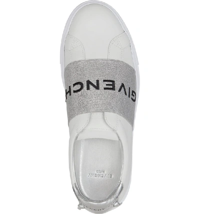 Shop Givenchy Logo Strap Slip-on Sneaker In White/ Silver