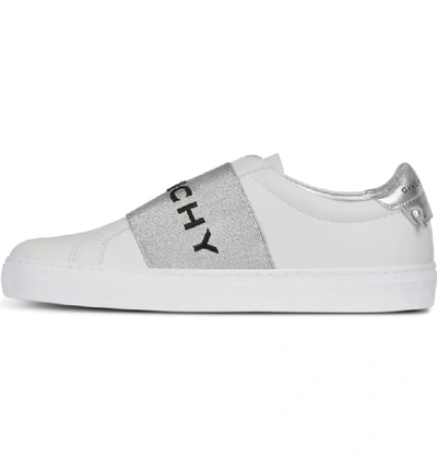 Shop Givenchy Logo Strap Slip-on Sneaker In White/ Silver