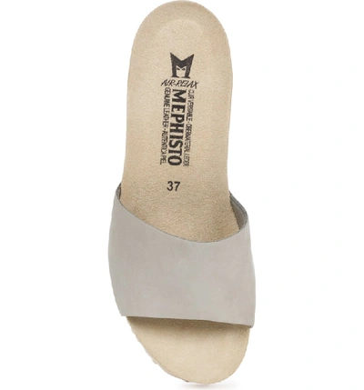 Shop Mephisto Lise Platform Wedge Sandal In Light Grey Nubuck