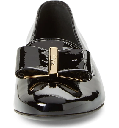 Shop Ferragamo Sarno Bow Loafer In Nero/ Black