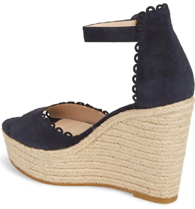 Shop Pelle Moda Raine Platform Espadrille Sandal In Midnight Suede