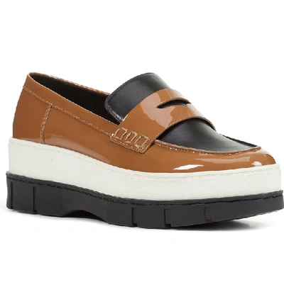 Geox Roose Stacked Platform Loafer In Curry/ Black Leather | ModeSens