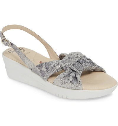 Shop Amalfi By Rangoni Gioconda Slingback Wedge Sandal In Animal Print Leather