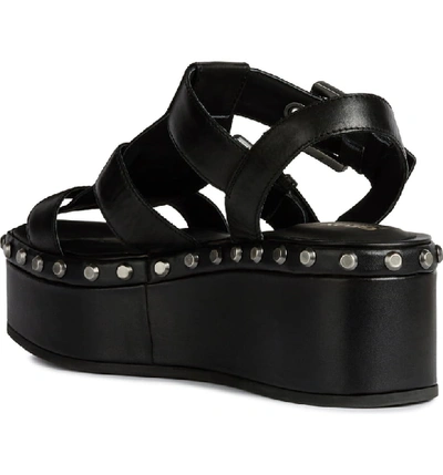 Geox Shakima Platform Sandal In Black/ Brown Leather | ModeSens