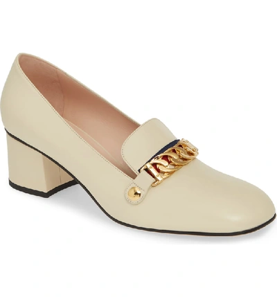 Shop Gucci Loafer Pump In White