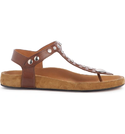 Shop Isabel Marant Enore Studded Sandal In Brown