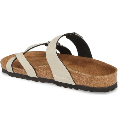 Shop Birkenstock Mayari Birko-flor(tm) Slide Sandal In Pull Up Stone Faux Leather