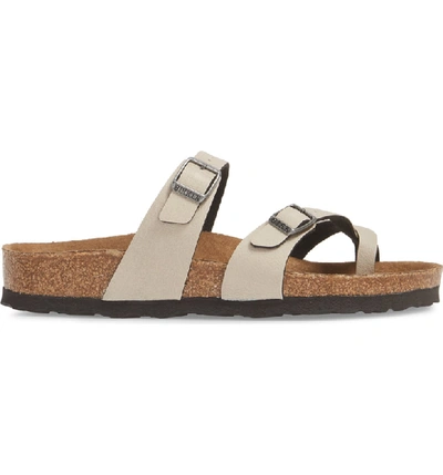 Shop Birkenstock Mayari Birko-flor(tm) Slide Sandal In Pull Up Stone Faux Leather