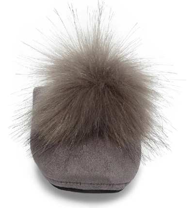 Shop Patricia Green Pretty Pouf Slipper In Charcoal Suede