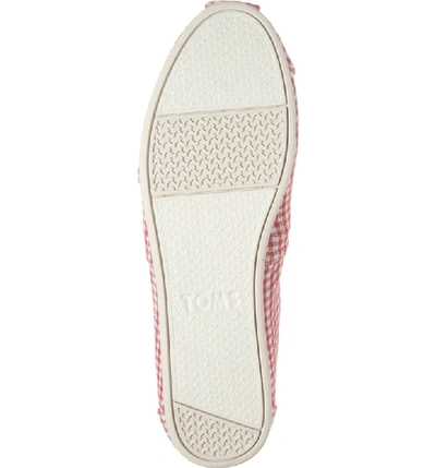 Shop Toms Alpargata Slip-on In Cherry Tomato Stripe Fabric