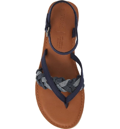 Shop Toms Lexie Sandal In Navy Denim Fabric