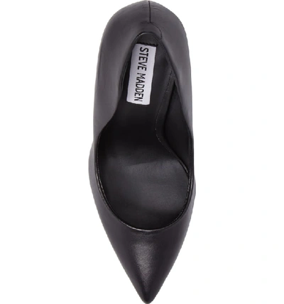 Shop Steve Madden Daisie Pointy-toe Pump In Black Leather