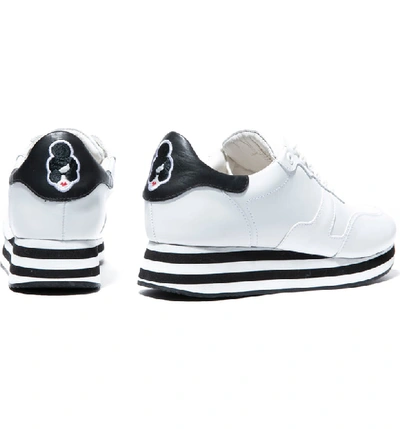 Shop Alice And Olivia Magman Sneaker In White/ Black