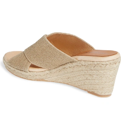 Shop Patricia Green Shania Wedge Slide Sandal In Linen Fabric