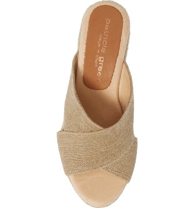 Shop Patricia Green Shania Wedge Slide Sandal In Linen Fabric