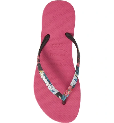 Havaianas Slim Tropical Strap Flip Flop In Hollywood Rose | ModeSens