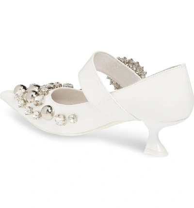 Shop Jeffrey Campbell Otelia Crystal Embellished Pump In White Patent Leather/ Silver