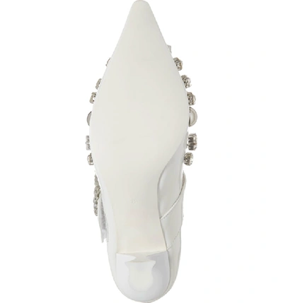 Shop Jeffrey Campbell Otelia Crystal Embellished Pump In White Patent Leather/ Silver