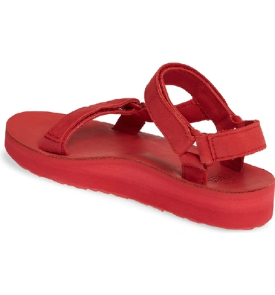 Shop Teva Midform Universal Sandal In Racing Red Leather
