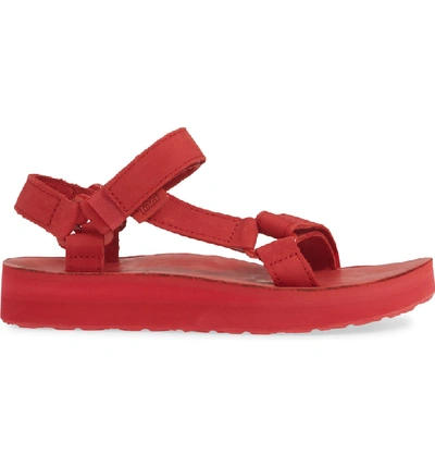 Teva Midform Universal Sandal In Racing Red Leather