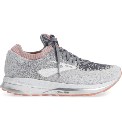 Shop Brooks Bedlam Running Shoe In Grey/ Coral/ White