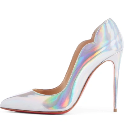 Shop Christian Louboutin Hot Chick Scallop Pump In Silver