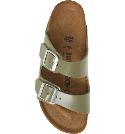 Shop Birkenstock Arizona Slide Sandal In Khaki Leather