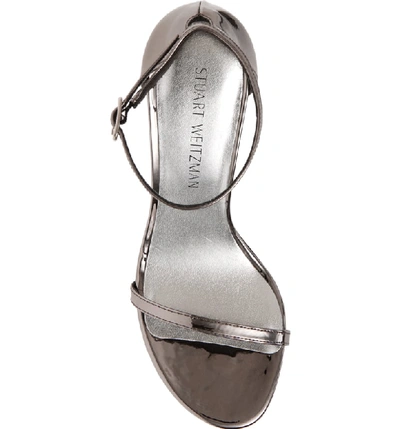 Shop Stuart Weitzman Nudistsong Ankle Strap Sandal In Pewter Glass