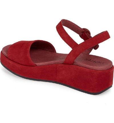 Shop Camper Misia Platform Wedge Sandal In Medium Red Leather