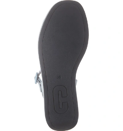 Shop Camper Misia Platform Wedge Sandal In Medium Blue Leather