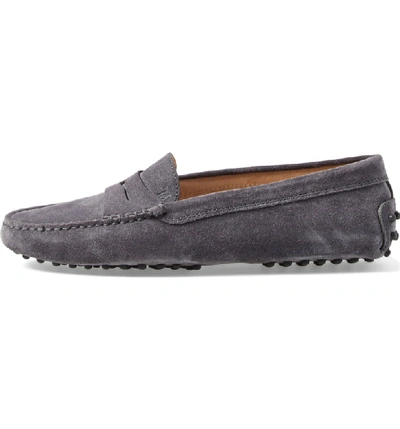 Shop Tod's Gommini Driving Moccasin In Grey Suede