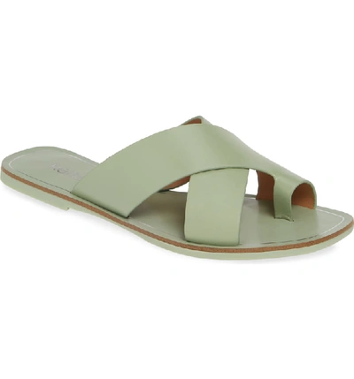 Shop Kensie Nola Slide Sandal In Green Leather