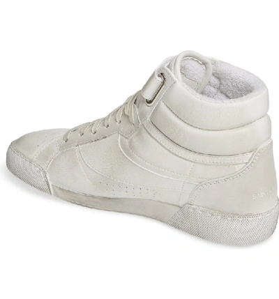 Shop Saint Laurent Lenny Mid-top Sneaker In Optic White