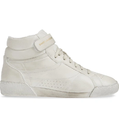 Shop Saint Laurent Lenny Mid-top Sneaker In Optic White