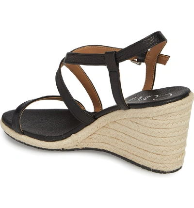 Shop Calvin Klein Bellemine Espadrille Wedge Sandal In Black Leather