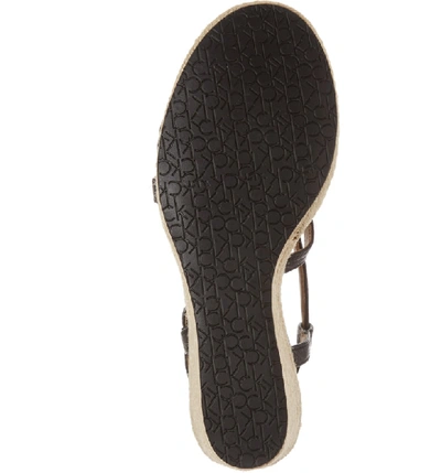 Shop Calvin Klein Bellemine Espadrille Wedge Sandal In Black Leather