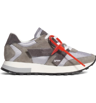 Off-white Arrow Runner Suede And Shell Trainers In Gray | ModeSens