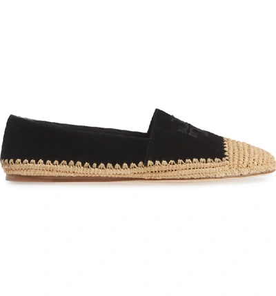 Tory Burch Arianne Suede Espadrille Flats In Perfect Black | ModeSens