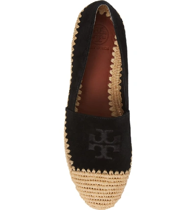 Tory Burch Arianne Suede Espadrille Flats In Perfect Black | ModeSens