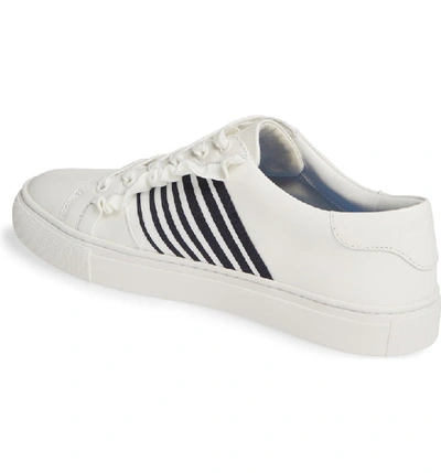 Shop Tory Sport Ruffle Sneaker In White/ Navy/ White
