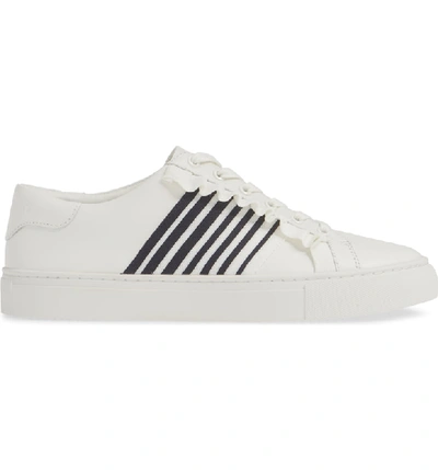 Shop Tory Sport Ruffle Sneaker In White/ Navy/ White